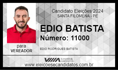 Candidato EDIO RODRIGUES 2024 - SANTA FILOMENA - Eleições