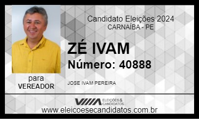 Candidato ZÉ IVAN DE IBITIRANGA 2024 - CARNAÍBA - Eleições