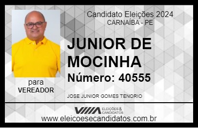 Candidato JUNIOR DE MOCINHA 2024 - CARNAÍBA - Eleições