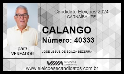 Candidato CALANGO 2024 - CARNAÍBA - Eleições