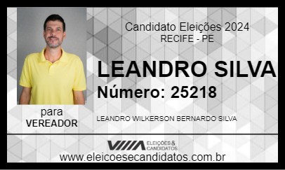 Candidato LEANDRO SILVA 2024 - RECIFE - Eleições