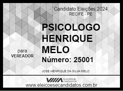 Candidato PSICOLOGO HENRIQUE MELO 2024 - RECIFE - Eleições