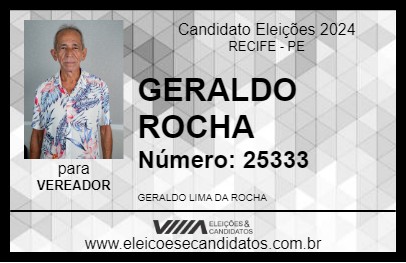 Candidato GERALDO ROCHA 2024 - RECIFE - Eleições