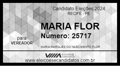 Candidato MARIA FLOR 2024 - RECIFE - Eleições