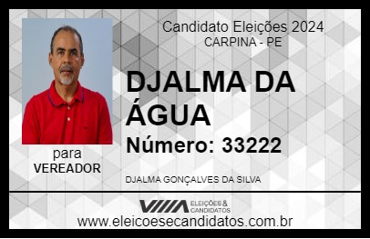 Candidato DJALMA DA ÁGUA 2024 - CARPINA - Eleições