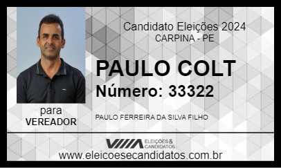 Candidato PAULO COLT 2024 - CARPINA - Eleições