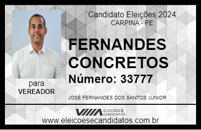 Candidato FERNANDES CONCRETOS 2024 - CARPINA - Eleições