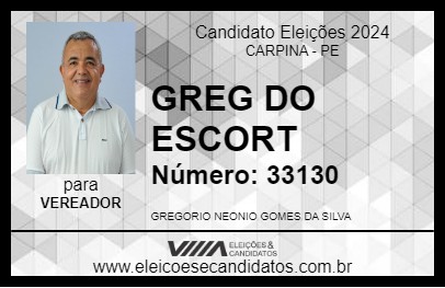 Candidato GREG DO ESCORT 2024 - CARPINA - Eleições