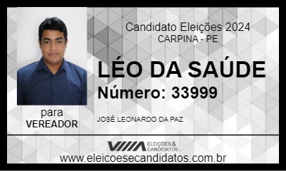 Candidato LÉO DA SAÚDE 2024 - CARPINA - Eleições