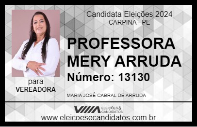 Candidato PROFESSORA MERY ARRUDA 2024 - CARPINA - Eleições