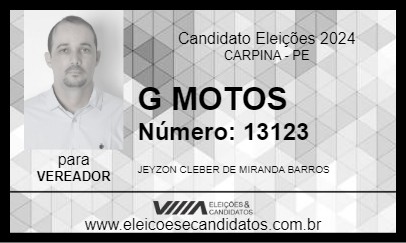 Candidato G MOTOS 2024 - CARPINA - Eleições