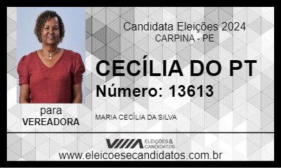 Candidato CECÍLIA DO PT 2024 - CARPINA - Eleições