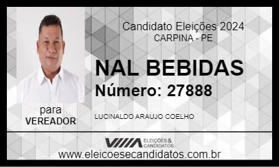 Candidato NAL BEBIDAS 2024 - CARPINA - Eleições