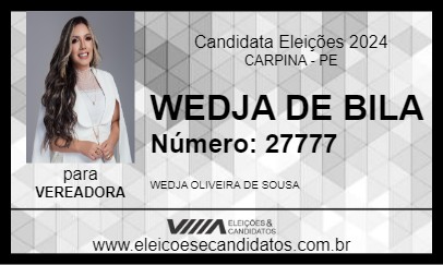 Candidato WEDJA DE BILA 2024 - CARPINA - Eleições