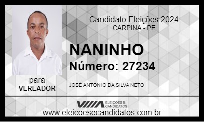 Candidato NANINHO 2024 - CARPINA - Eleições