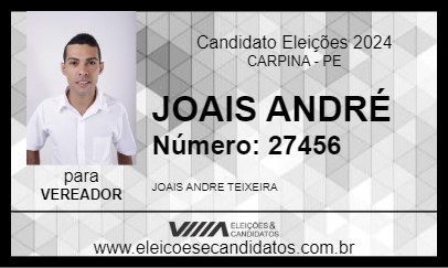 Candidato JOAIS ANDRÉ 2024 - CARPINA - Eleições