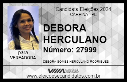 Candidato DEBORA HERCULANO 2024 - CARPINA - Eleições