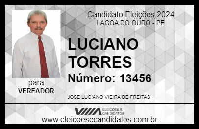 Candidato LUCIANO TORRES 2024 - LAGOA DO OURO - Eleições