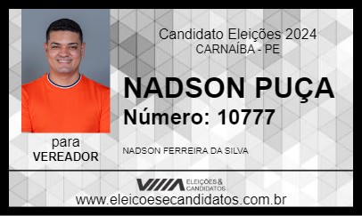 Candidato NADSON PUÇA 2024 - CARNAÍBA - Eleições