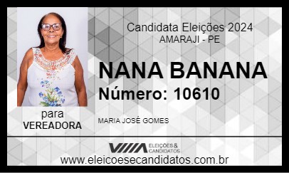 Candidato NANA BANANA 2024 - AMARAJI - Eleições