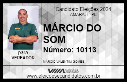 Candidato MÁRCIO DO SOM 2024 - AMARAJI - Eleições