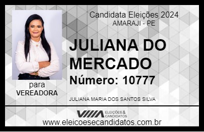 Candidato JULIANA DO MERCADO 2024 - AMARAJI - Eleições