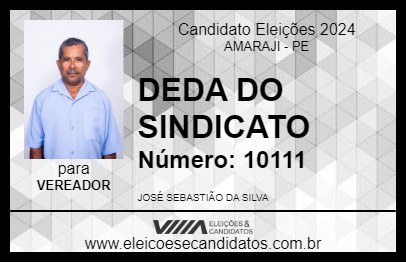 Candidato DEDA DO SINDICATO 2024 - AMARAJI - Eleições