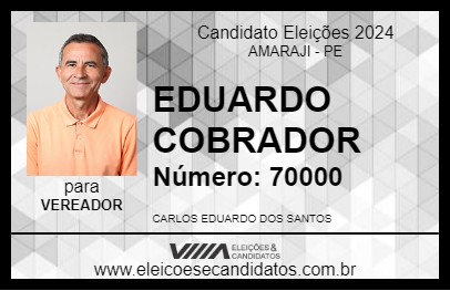 Candidato EDUARDO COBRADOR 2024 - AMARAJI - Eleições