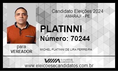 Candidato PLATINNI 2024 - AMARAJI - Eleições