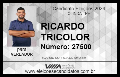 Candidato RICARDO TRICOLOR 2024 - OLINDA - Eleições