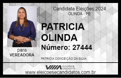 Candidato PATRICIA OLINDA 2024 - OLINDA - Eleições