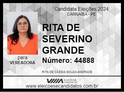 Candidato RITA DE SEVERINO GRANDE 2024 - CARNAÍBA - Eleições