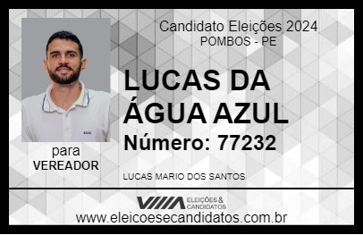 Candidato LUCAS DA ÁGUA AZUL 2024 - POMBOS - Eleições