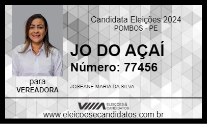 Candidato JO DO AÇAÍ 2024 - POMBOS - Eleições