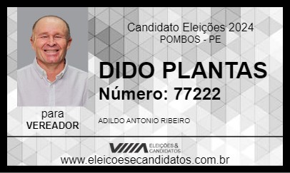 Candidato DIDO PLANTAS 2024 - POMBOS - Eleições