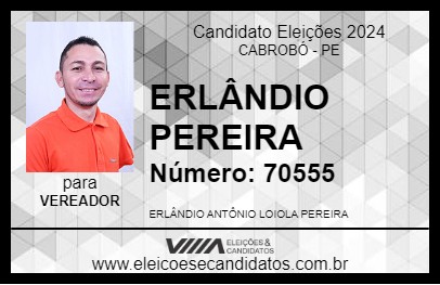 Candidato ERLÂNDIO PEREIRA 2024 - CABROBÓ - Eleições