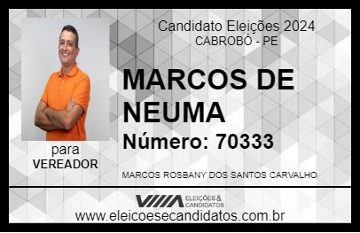 Candidato MARCOS DE NEUMA 2024 - CABROBÓ - Eleições