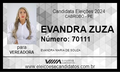 Candidato EVANDRA ZUZA 2024 - CABROBÓ - Eleições