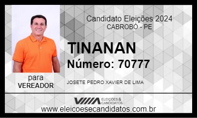 Candidato TINANAN 2024 - CABROBÓ - Eleições