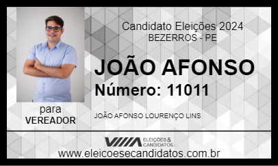 Candidato JOÃO AFONSO 2024 - BEZERROS - Eleições