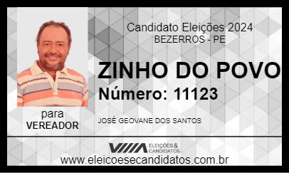 Candidato ZINHO DO POVO 2024 - BEZERROS - Eleições