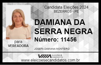 Candidato DAMIANA DA SERRA NEGRA 2024 - BEZERROS - Eleições