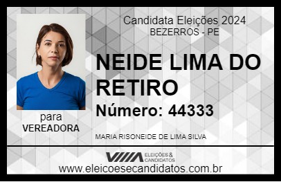 Candidato NEIDE LIMA DO RETIRO 2024 - BEZERROS - Eleições