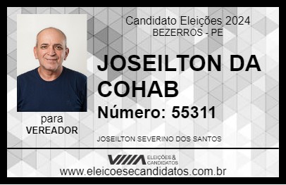 Candidato JOSEILTON DA COHAB 2024 - BEZERROS - Eleições