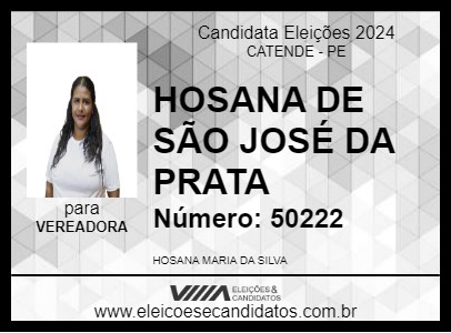 Candidato HOSANA DE SÃO JOSÉ DA PRATA 2024 - CATENDE - Eleições