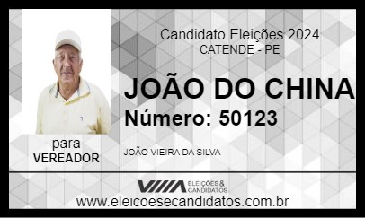 Candidato JOÃO DO CHINA 2024 - CATENDE - Eleições