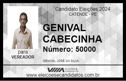 Candidato GENIVAL CABECINHA 2024 - CATENDE - Eleições