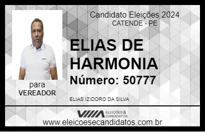 Candidato ELIAS DE HARMONIA 2024 - CATENDE - Eleições