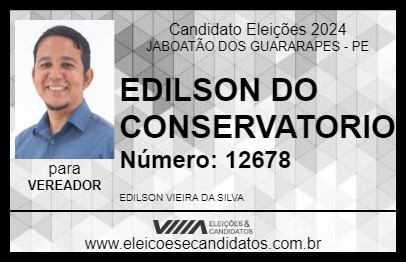 Candidato EDILSON DO CONSERVATORIO 2024 - JABOATÃO DOS GUARARAPES - Eleições