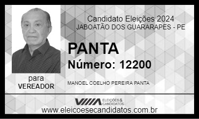 Candidato PANTA 2024 - JABOATÃO DOS GUARARAPES - Eleições